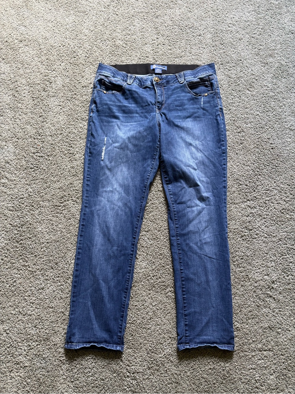 Democracy “Ab”solution Straight Leg Jeans Womens Size 16W Stretch Mid Rise
